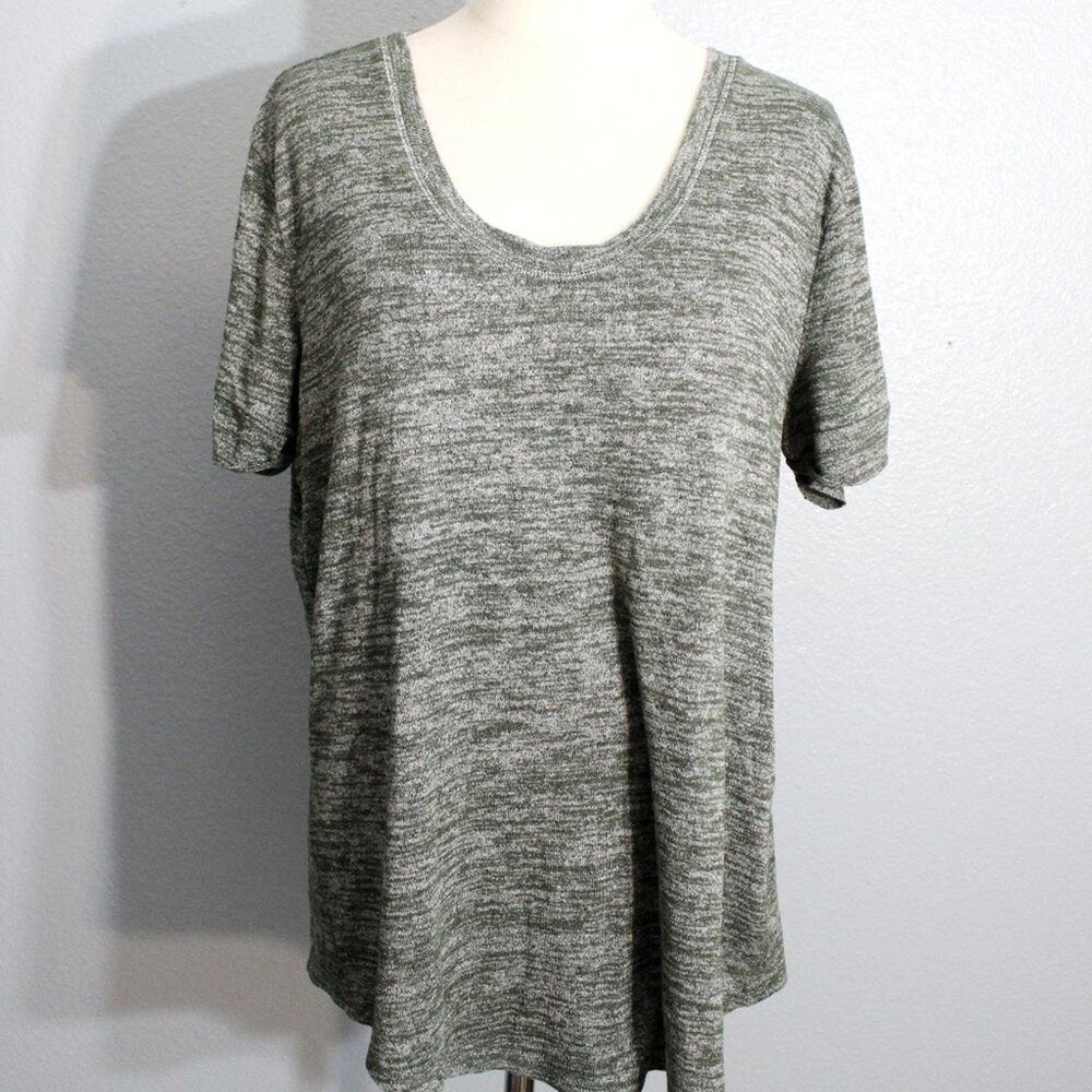 A.N.A. Short Sleeved Heathered Green Top Size XL